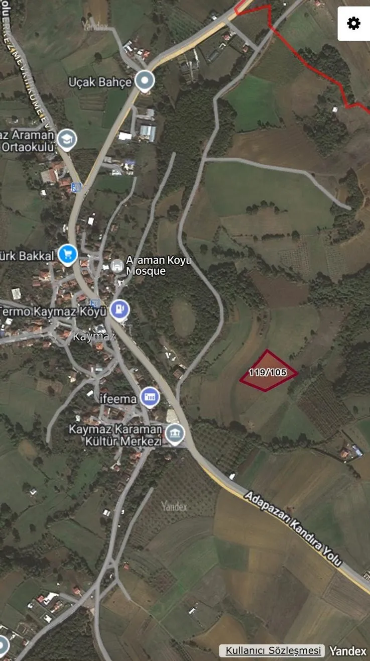 KANDIRA ARAMAN KAYMAZ'DA MERKEZİ KONUMDA SATILIK 4.893 M2 TARLA